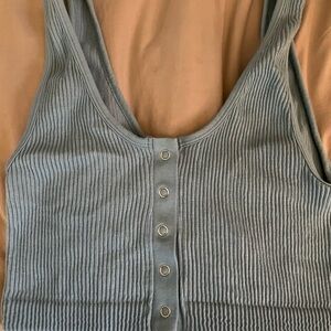 Aerie Baby Blue Snap-Front Tank Top